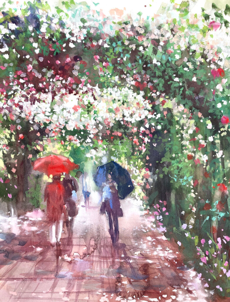 雨上がりのローズアーチで F6